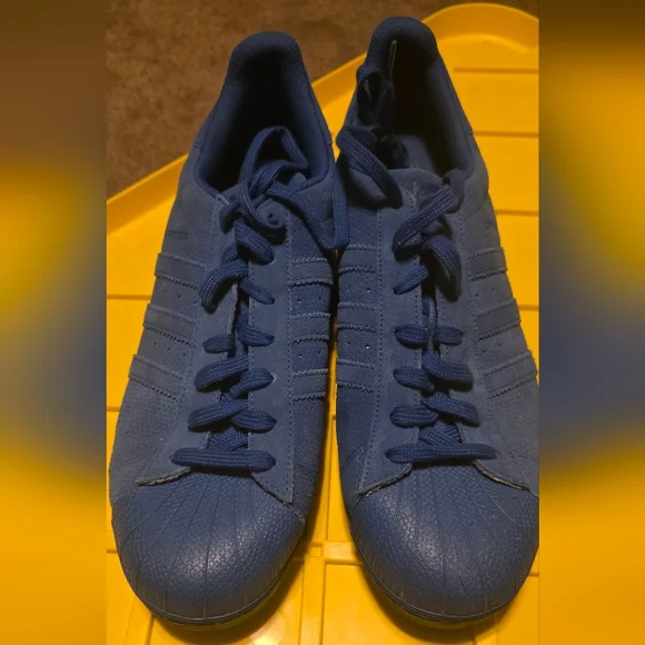 Adidas superstar monochrome royal blue suede shoes Adicolor size - Picture 3 of 6